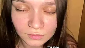 Stepdaughter hides scared in closet but stepdad's monster cock stuffs her slobbery mouth! Taboo big cock keeps frightened teen company