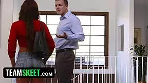 hey, that pervy babysitter got caught slacking and fucked hard by her boss