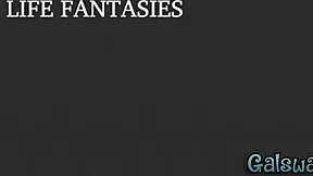 dee's mind blown by aidra's perfect big tits during hot lesbian fingering