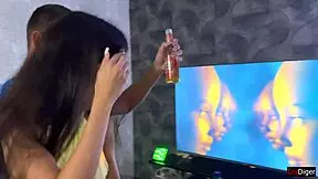 wife takes two cocks right in front of cuck hubby at home party