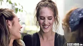 horny milf cadence lux dives into teen mackenzie mace's pussy for wet lesbian licks