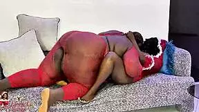 Bursting with desire in SSBBW Mrs Claus intense threesome heat