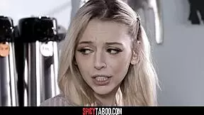 blonde babe begs cheating boyfriend for risky public workplace doggystyle pounding.