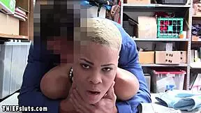 Ebony teen aria faye leashed fucked interracial by perv lp officer in garage.