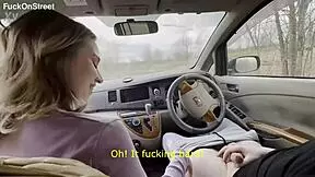 pretty 18+ teen gets anal creampie during quick car fuck