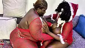 Bursting with desire in SSBBW Mrs Claus intense threesome heat