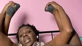 i blame the drinks but this ebony's wet pussy takes that bottle deep