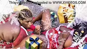 Bursting with desire in SSBBW Mrs Claus intense threesome heat