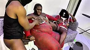 Bursting with desire in SSBBW Mrs Claus intense threesome heat