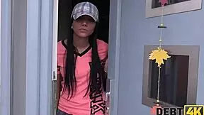 Will this jobless teen fuck for new clothes to pay her debt?