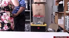 Officer pounds blonde shoplifters tight pussy hard at work