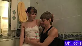 Kveta and nikola head to bathroom for first steamy shower fun