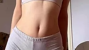 Wet Petite Teen Fingers Shaved Pussy with Dildo Moaning for Real Cock