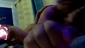 skinny mexican babysitter in bedroom shakes ass and legs while riding cock after movie night