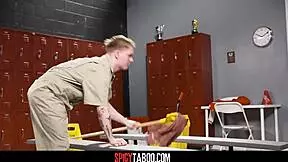 Locker Surprise: April Olsen's Bent-Over Fingering Turns Into Doggystyle Pussy Ride