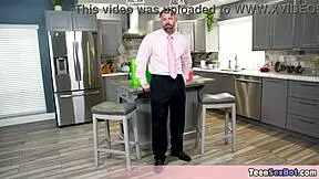 Brown stepsisters give pops free tight pussies despite his horny old age
