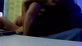 skinny mexican babysitter in bedroom shakes ass and legs while riding cock after movie night