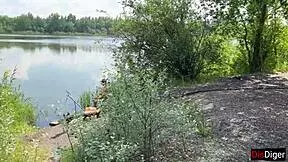 Teen Bride Fucks Fisherman In Fishnets On Lake
