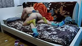 hey this hot babe in socks moans loud as classmate pounds her tight pussy hard from behind 🔥😍