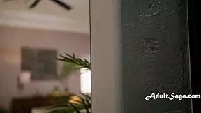 hey tiny asian step sis catches me spying on stepmom and says thats hot blackmail me into cheating taboo!