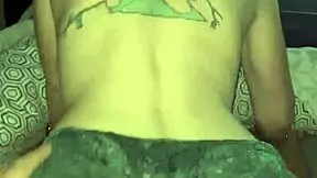 petite tattooed babysitter rides big ass cowgirl in bedroom orgasming hard on homemade webcam