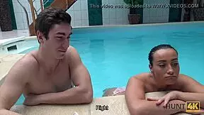 Brunette chats then fucks mature lover for quick cash payout