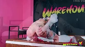 skinny emo girl next door fingers her narrow ass then takes huge dildo anal riding to orgasm