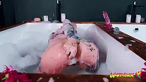 skinny emo girl next door fingers her narrow ass then takes huge dildo anal riding to orgasm