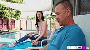 hey cute teen goes balls deep on family cock reality style