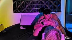 Heart Racing as I Catch Blonde Step Sister-in-Law Bent Over Doggystyle in Home Cinema