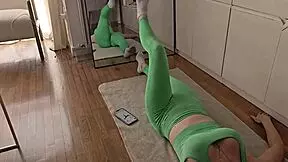 Athletic Yoga Teacher's Tight Wet Pussy Gets Licked and Fucked Raw in Gym