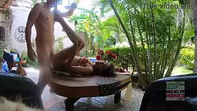 Skinny Mexican flaca rides neighbor's monster cock for cuckold fantasy cum covered