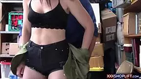 hey petite shoplifter teen bends over and fucks to pay for stolen goods right?