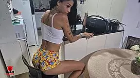 Corno calls neighbor to bareback fuck skinny 18yo girlfriend Felina doggystyle juicy