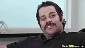 Cuck watches petite wife gag deepthroat choke on monster BBC face fucking hard