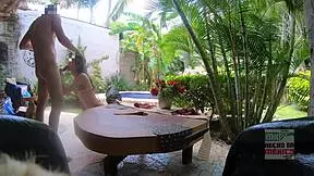 Skinny Mexican flaca rides neighbor's monster cock for cuckold fantasy cum covered