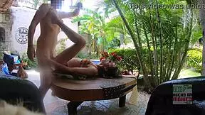 Skinny Mexican flaca rides neighbor's monster cock for cuckold fantasy cum covered