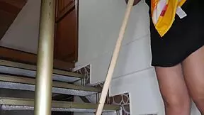 Watch horny stepdaughter climb stairs for huge creamy surprise from fat old cock daddy