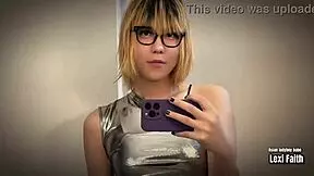 Sweet Asian ladyboy in lingerie teases anal with dildo till cumshot sprays