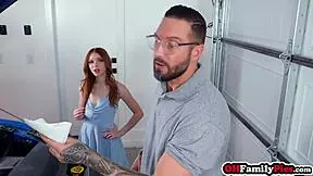 moaning so hard as stepdad's monster cock stretches petite stepdaughter's tight pussy in raw reality fuck
