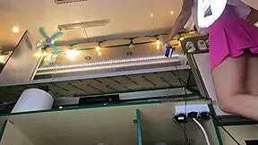 18 Yo Fierce Lady Teen Tits Bouncing No Bra Panties Upskirt at Outdoor Summer Festival Party