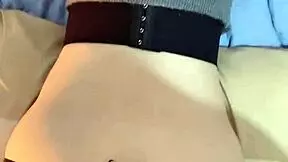 Skinny Asian girlfriend's tight vagina grips cock comfortably POV