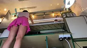 18 Yo Fierce Lady Teen Tits Bouncing No Bra Panties Upskirt at Outdoor Summer Festival Party