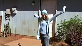 hey neighbor 😘 watch this cute teen strip panties tease her shaved pussy!