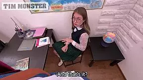 Lustful director pounds cute teen pussy with monster cock creampie finish