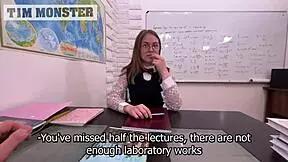 Lustful director pounds cute teen pussy with monster cock creampie finish