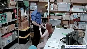 stripsearchporn shoplifter redhead strips teases then blowjobs officer doggystyle hardcore