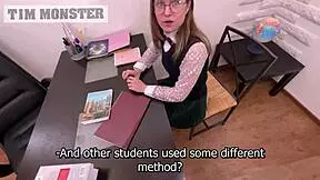 Lustful director pounds cute teen pussy with monster cock creampie finish