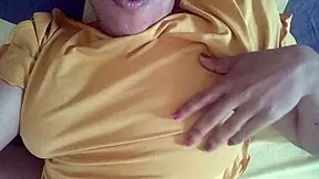 stepmom with huge tits wakes up fingers her hairy wet pussy to massive squirting orgasm