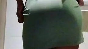 pregnant babe flashes natural tits in shop bathroom